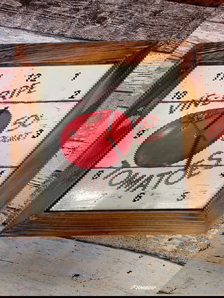 Ρολόι τοίχου ξύλινο παλαιωμένο με νέο μηχανισμό σαν καινούργιο