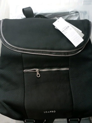 Τσάντα πλάτης USA pro νέα, αδιάβροχο υλικό, μαύρη