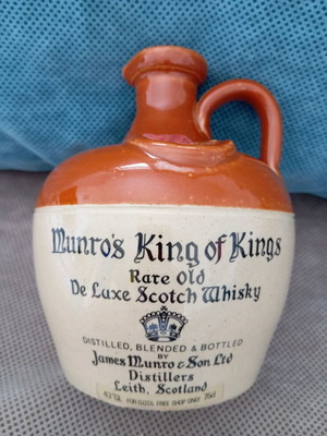 Munro's King of Kings Rare Old Whisky ceramic decanter used