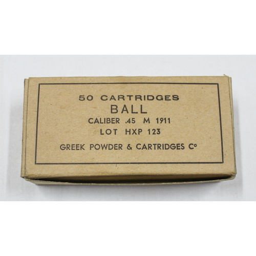 Paper box for 50 cartridges 0.45 for M. 1911 like new, 1970