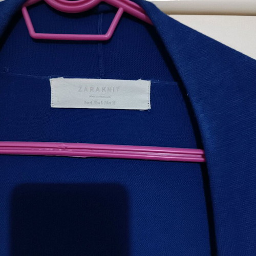 Zara blue cardigan like new with asymmetric hem and 3/4 sleeves