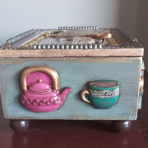 Decorative kitchen box for tea bags new