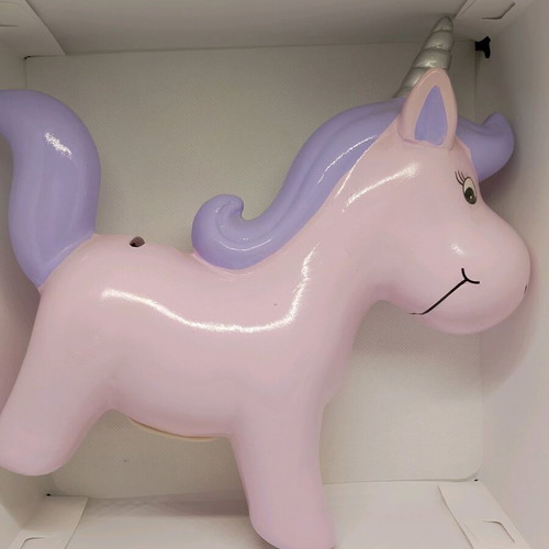 Unicorn piggy bank and metal pencil holder used, cloud shape with 3 compartments, pack