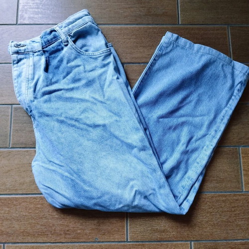 Bershka women's baggy jeans used, white and blue, waist 38 cm