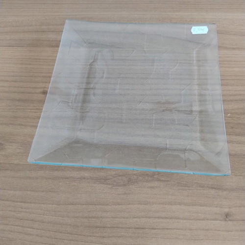 Glass plate for table or buffet decoration like new, 24x24 cm