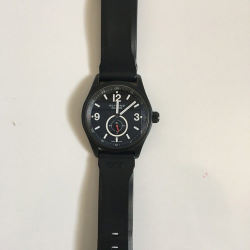 Glycine Incursore Blackjack Automatic watch 46mm, black rubber strap