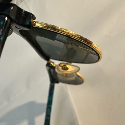 Kurzenberger & Braun 70380 Vintage Sunglasses New, Green-Purple Marble Frame