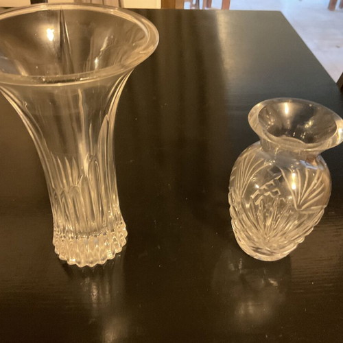 Crystal old vases like new, large 18 cm and small 13 cm