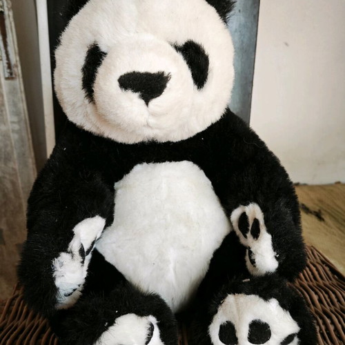 Stuffed panda bear used, 40 cm tall with wear