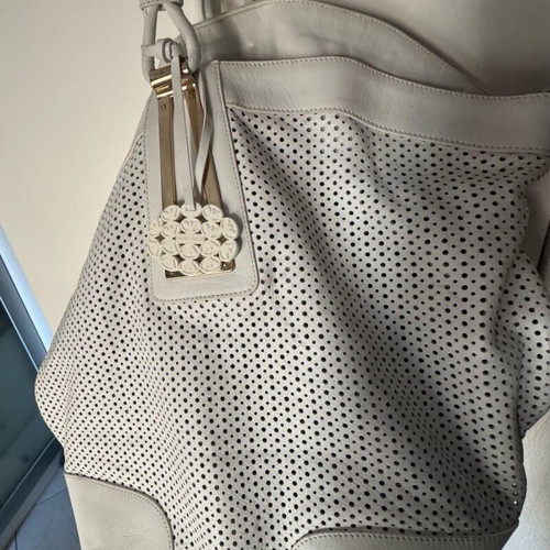Emporio Armani leather shoulder bag used, white with large space