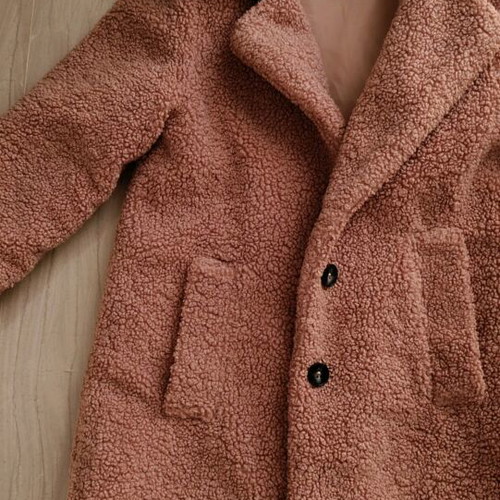 Teddy coat Evita for girl 5 years like new, dusty pink