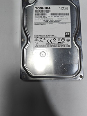 Toshiba 500GB SATA 3.5" HDD used, desktop storage