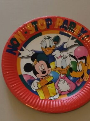 Birthday plates used, set of 3 pieces