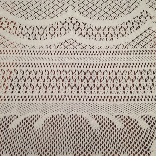 Knitted decorative blanket used, white, 200x190 cm