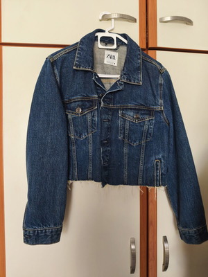 Crop jean jacket Zara like new, blue, XL
