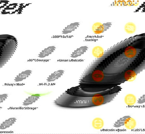 Въртяща Безжична IP камера Dahua Imou Rex 2MP IPC-A26LP +24м Гаранция