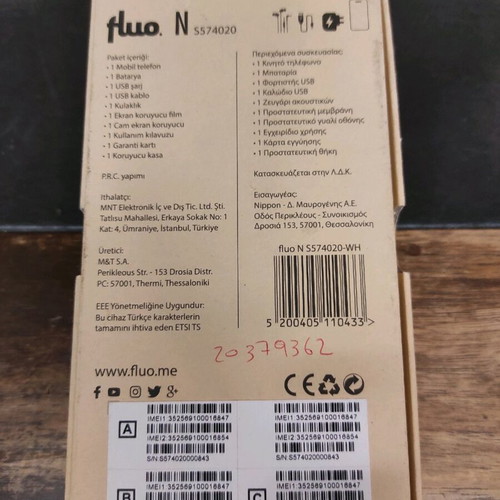 Fluo mobile phone like new, black, Android, up to 7.9 MPixel
