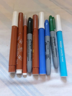 Multicolored markers like new, set of 9 pieces