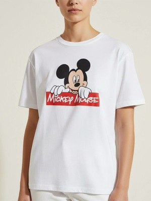 T-Shirt new white with Mickey Mouse figure, size XS