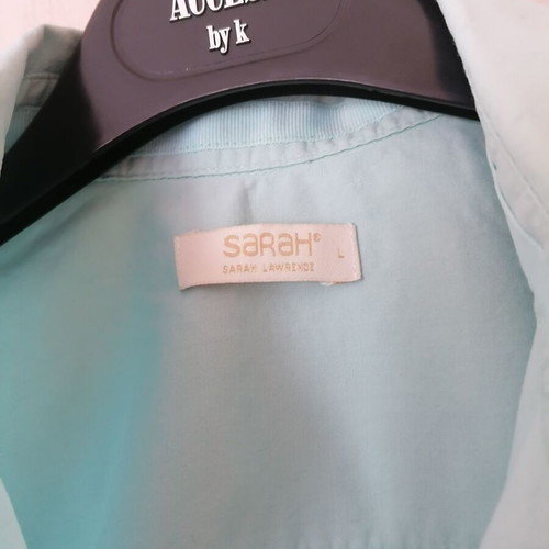 Sarah Lawrence shirt new, cotton stretch fabric, blue turquoise