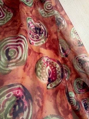 Colorful soft fabric scarf like new, 154x37cm