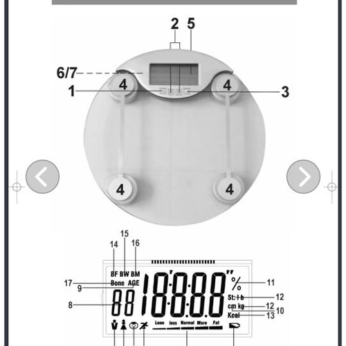 AEG digital scale with body fat measurement like new