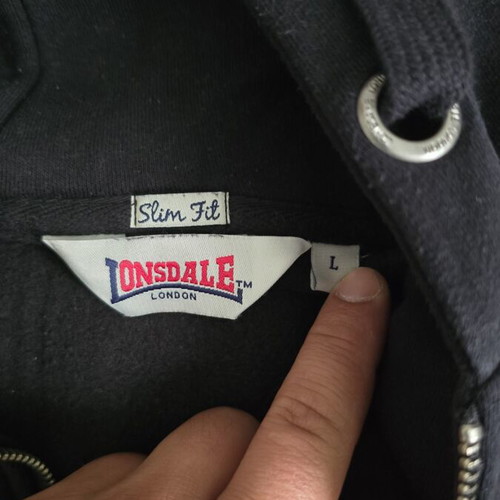 Lonsdale jacket, black, size L