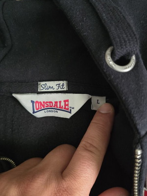 Lonsdale jacket, black, size L
