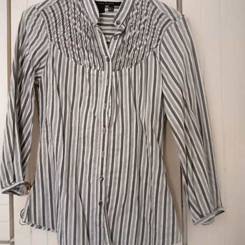 Zara Woman striped shirt, small, white and grey