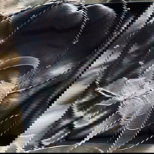 Στέφανα γάμου καινούργια με πλεκτό σχέδιο, χάντρες και χρυσή αλυσίδα