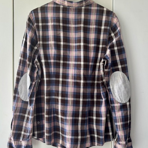 Boss Orange women's blouse size 40, pink blue brown check