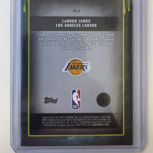 LeBron James Lakers Tall Tales Topps Chrome 2025 card like new