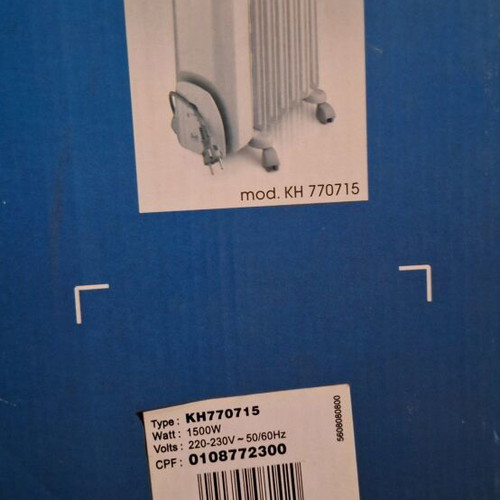 De’Longhi oil-filled radiator model KH 770715 like new, 1500W, 7 fins