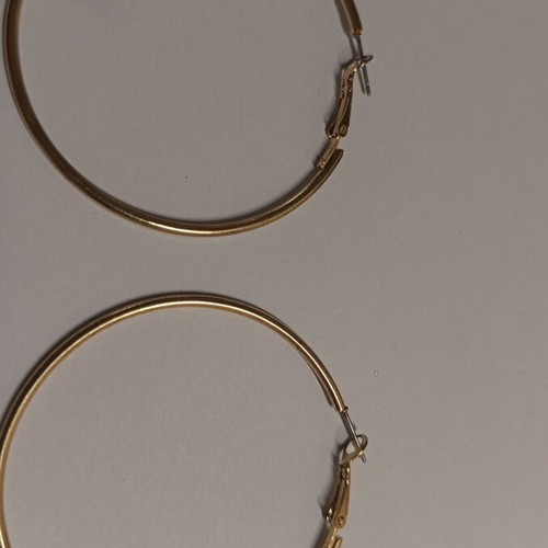 Large Thin Gold Hoop Earrings like new