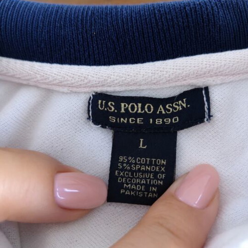 U.S. Polo Assn. dress L like new, white and blue