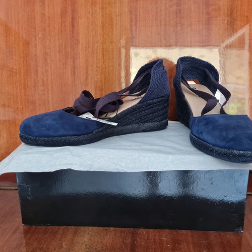 Nak low anatomical leather platform sandals size 40 new, blue