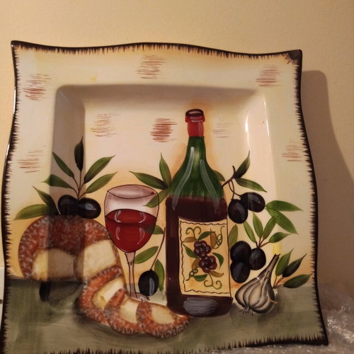 Square decorative platter GM Collection like new, summer design