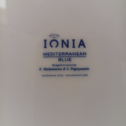 IONIA Mediterranean Blue 31-piece porcelain dinnerware set