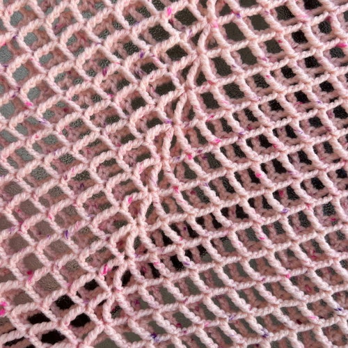 Crochet long-sleeve top like new, pink, size M
