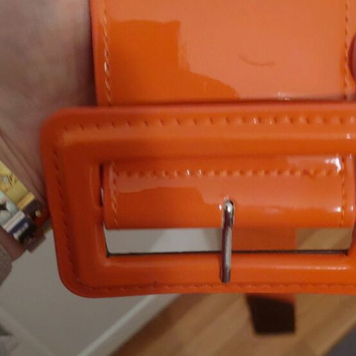 Wide elastic orange belt like new adjustable