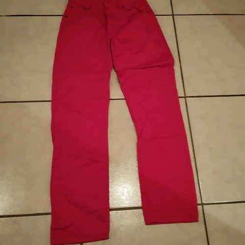 Red straight-leg jeans like new, size S