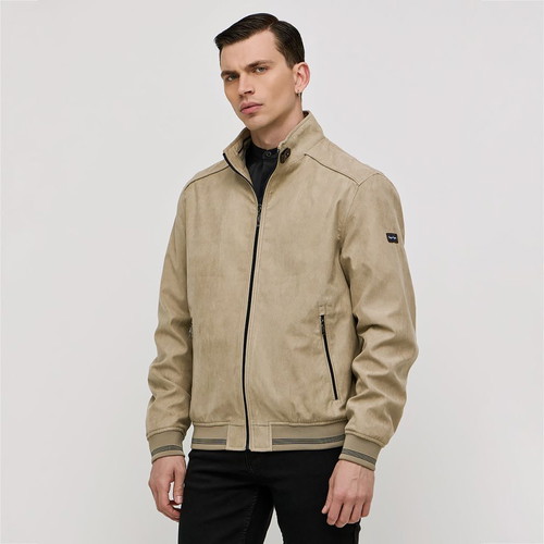 Sogo men's classic fit suede beige jacket new