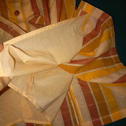 Sézane midi skirt used, cotton, yellow and orange, size 40/42