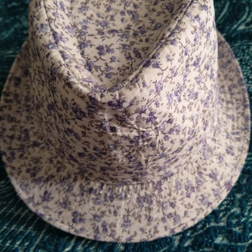 Hat with lavender pattern one size