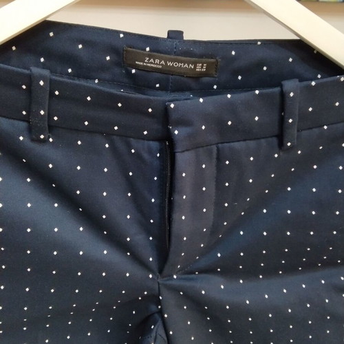 Zara women's dark blue polka dot pants size 38 like new