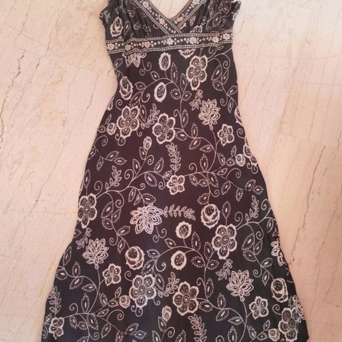 Joie silk embroidered dress S/M new, black and white