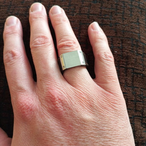 Dyrberg/Kern men's ring 21 mm, leather and metal design