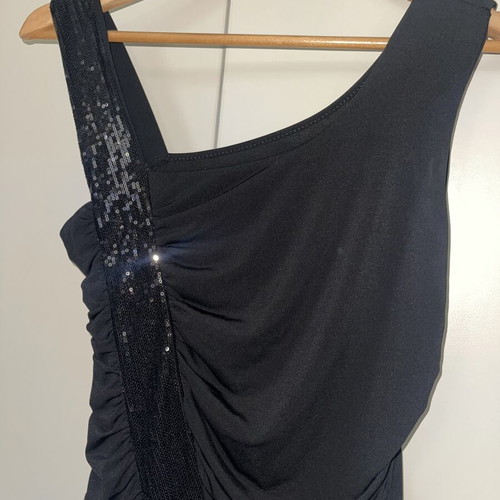 Elegant black evening dress S/M with sequins like new