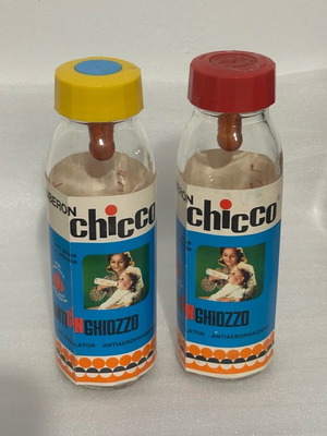 Vintage γυάλινα μπιμπερό Chicco, σε άριστη κατάσταση, 2 τεμάχια