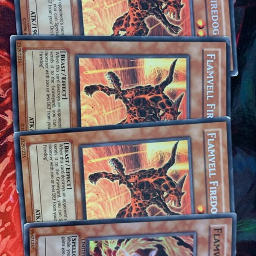 Yu-Gi-Oh Flamvell cards used, set of 4 authentic